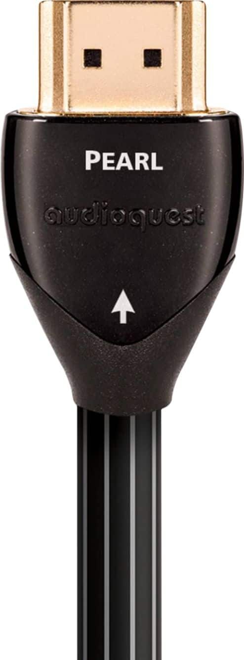 Front. AudioQuest - Pearl 3'4" 4K Ultra HD In-Wall HDMI Cable - Black/White.