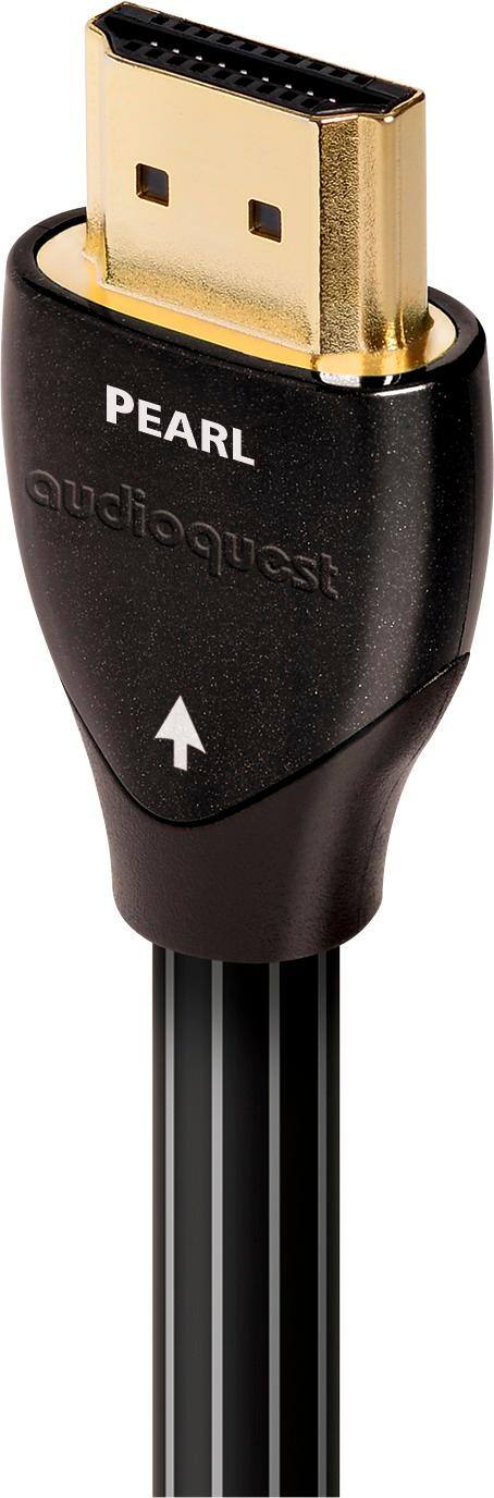 Left. AudioQuest - Pearl 3'4" 4K Ultra HD In-Wall HDMI Cable - Black/White.