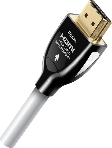 Angle View: AudioQuest - Pearl 16'5" 4K Ultra HD In-Wall HDMI Cable - Black/White Stripe