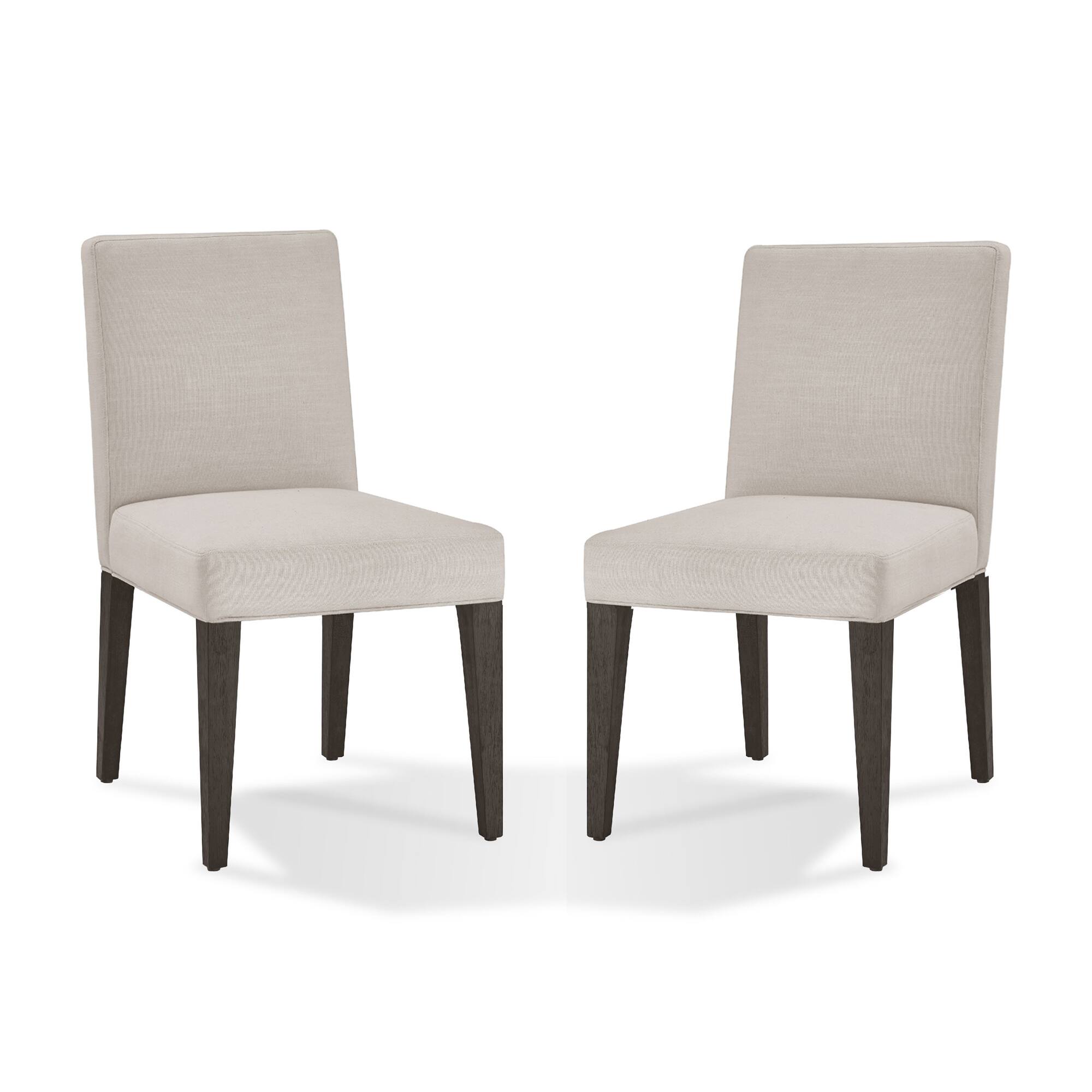 Front. Manhattan Lane - Mod 19 Inch Parson Style Dining Chair, Rubberwood, Set of 2 - Gray.