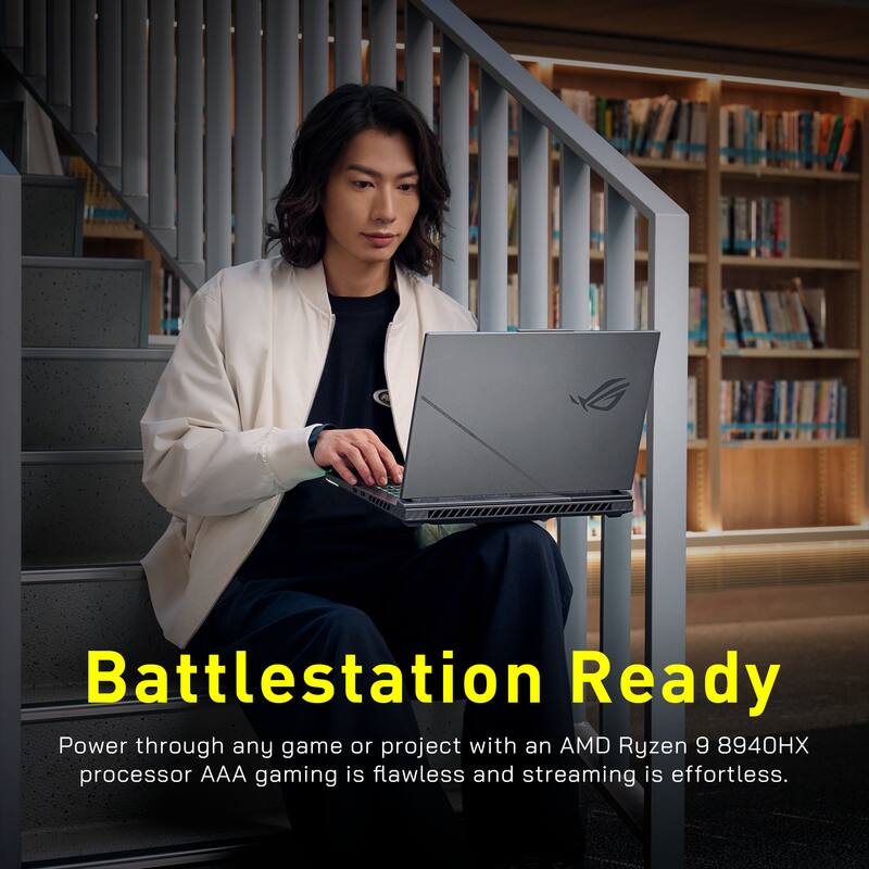 Battlestation Ready

Power through any game or project with an AMD Ryzen 9 8940HX processor. AAA gaming is flawless and streaming is effortless.