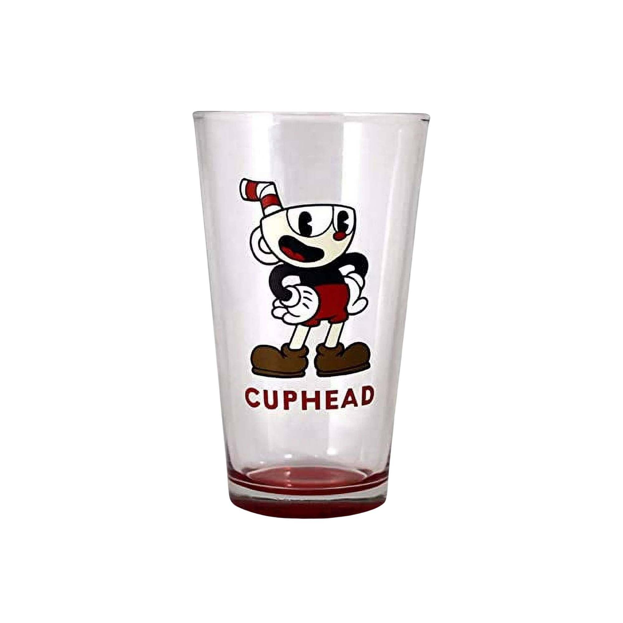 Alt View 1. Just Funky - Cuphead and Mugman 16oz Pint Glass Set of 2 - Clear.