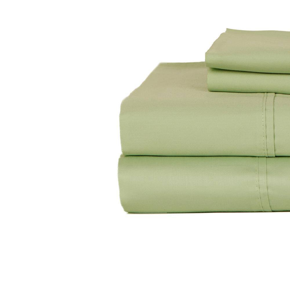 Alt View 1. Castle Hill London - Castle Hill London 310 Thread Count Cotton Sateen Sheet Set Deep Pocket - King, Celadon - Celadon.