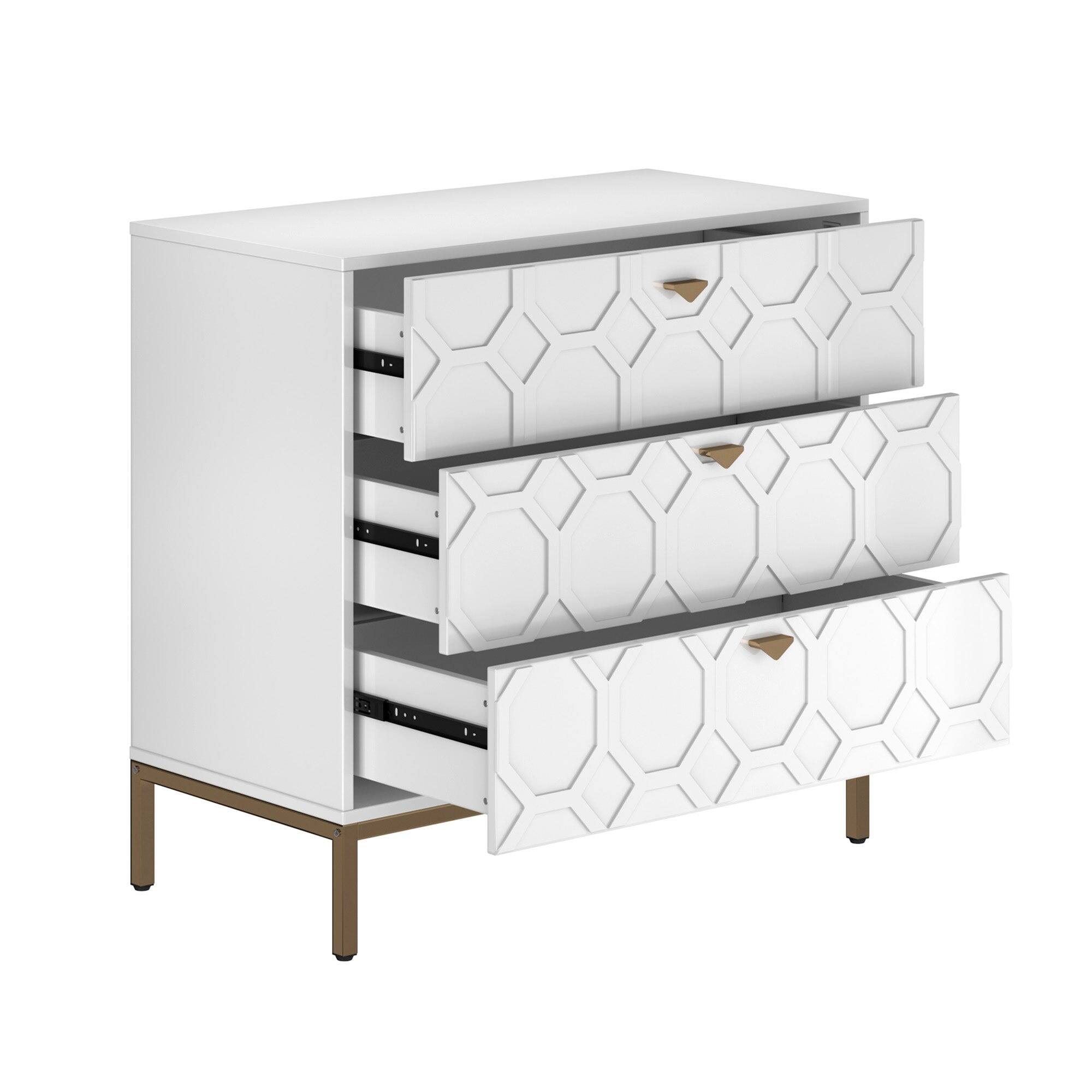 Alt View 7. Boyel Living - 32.28 in. H Freestanding Storage Cabinet White 3 Drawer Accent Cabinet - White.