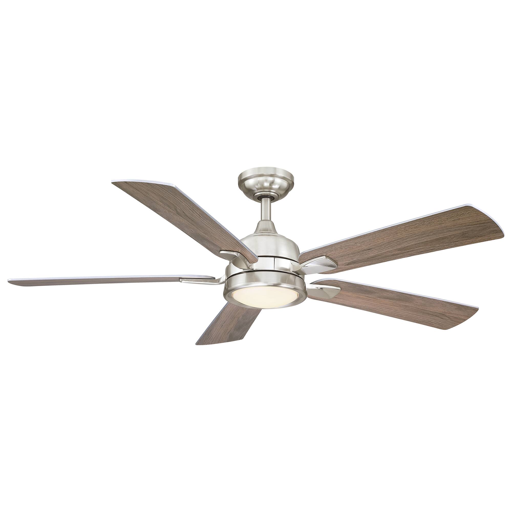 Alt View 5. Parrot Uncle - 52 in. Integrated LED Brushed Nickel Reversible Blades Ceiling Fan with Light and Remote - Brushed Nickel.