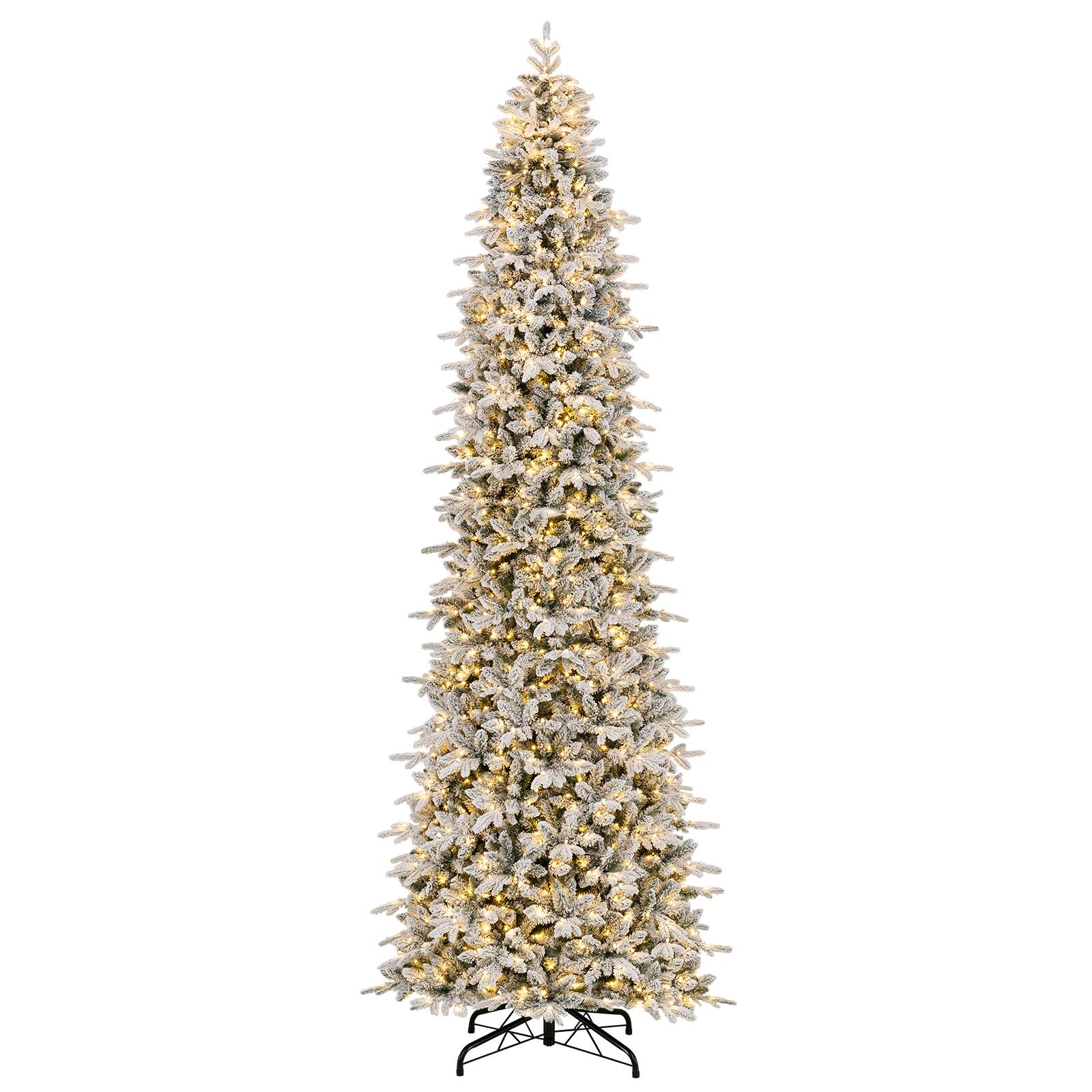 Alt View 1. Costway - Costway 12 ft Pre-Lit Fir Christmas Tree with 3235 Branch Tips, 1020 Warm White LED Lights - White.