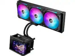 ASUS - ROG RYUO IV SLC 360 ARGB AIO CPU Cooler, Short Tubing, 6.67" AMOLED Display - Black