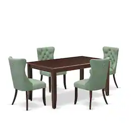 East West Furniture - 5 Piece Modern Dining Table Set Consists of a Rectangle Kitchen Table - Red