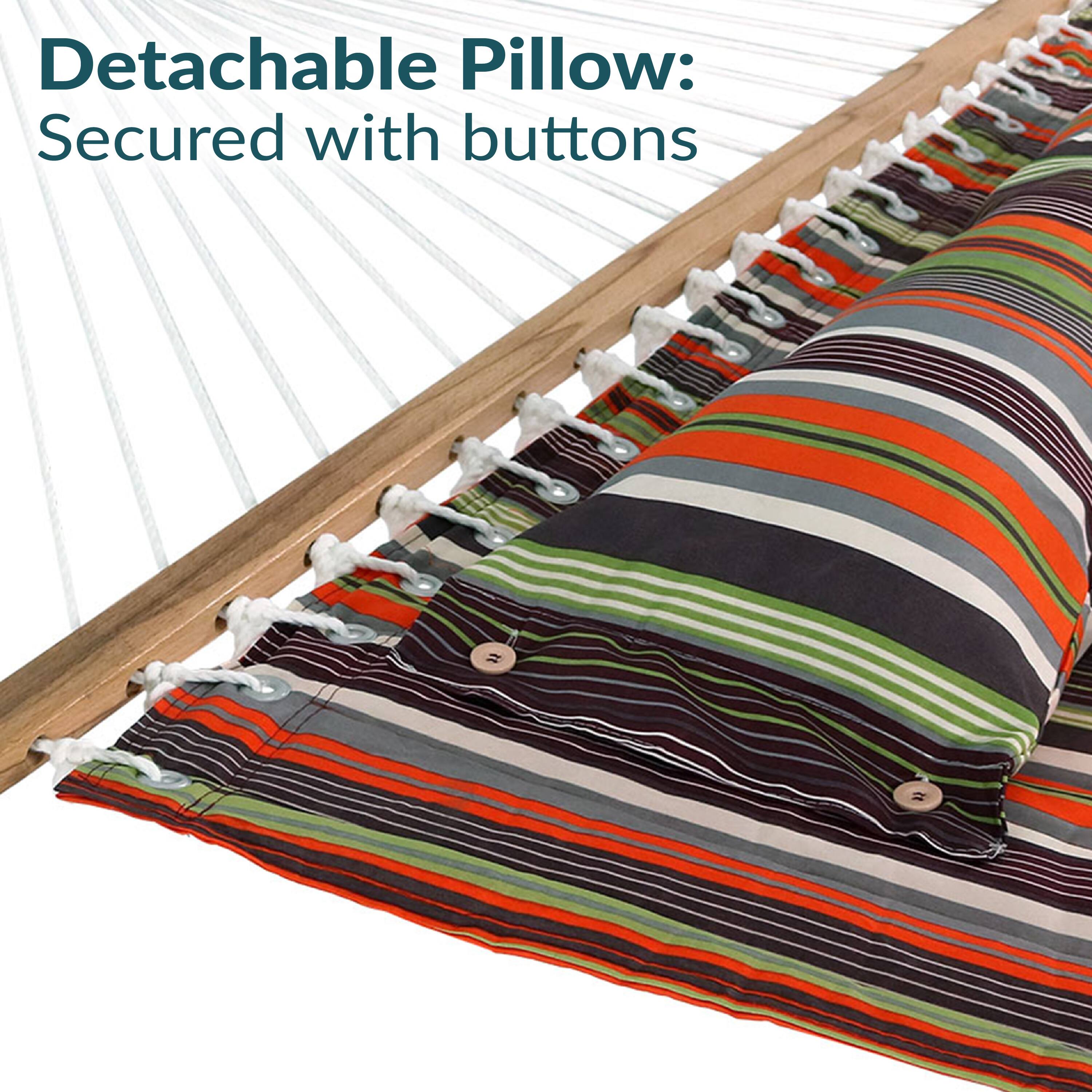 Detachable Pillow:  
Secured with buttons