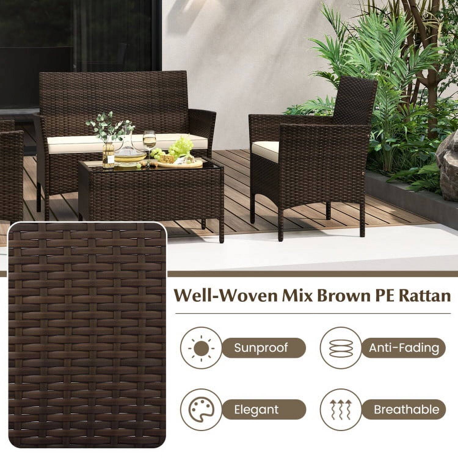 Well-Woven Mix Brown PE Rattan  
Sunproof  
Anti-Fading  
Elegant  
Breathable