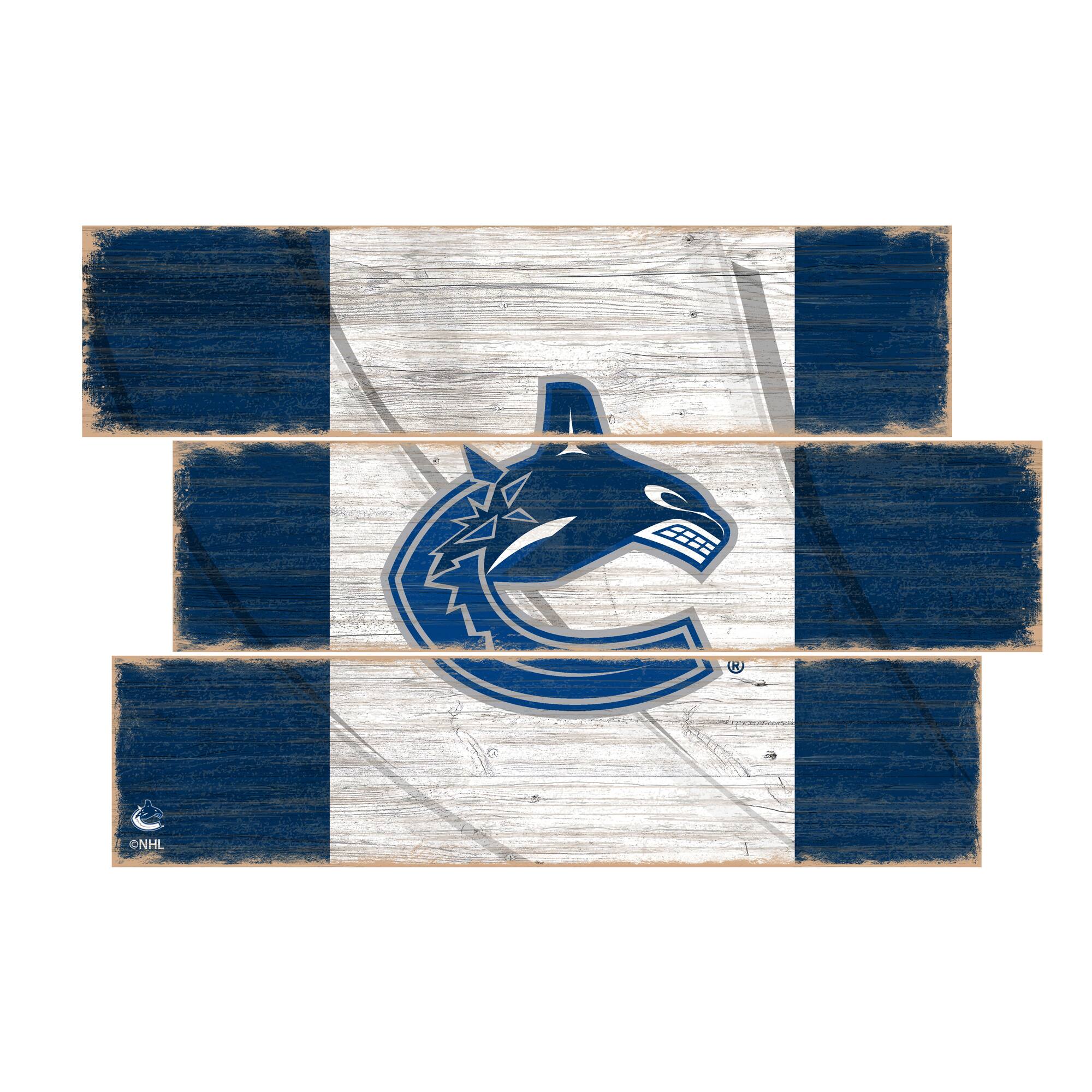 Front. Fan Creations - Vancouver Canucks 3-Plank Team Flag - Multicolor.