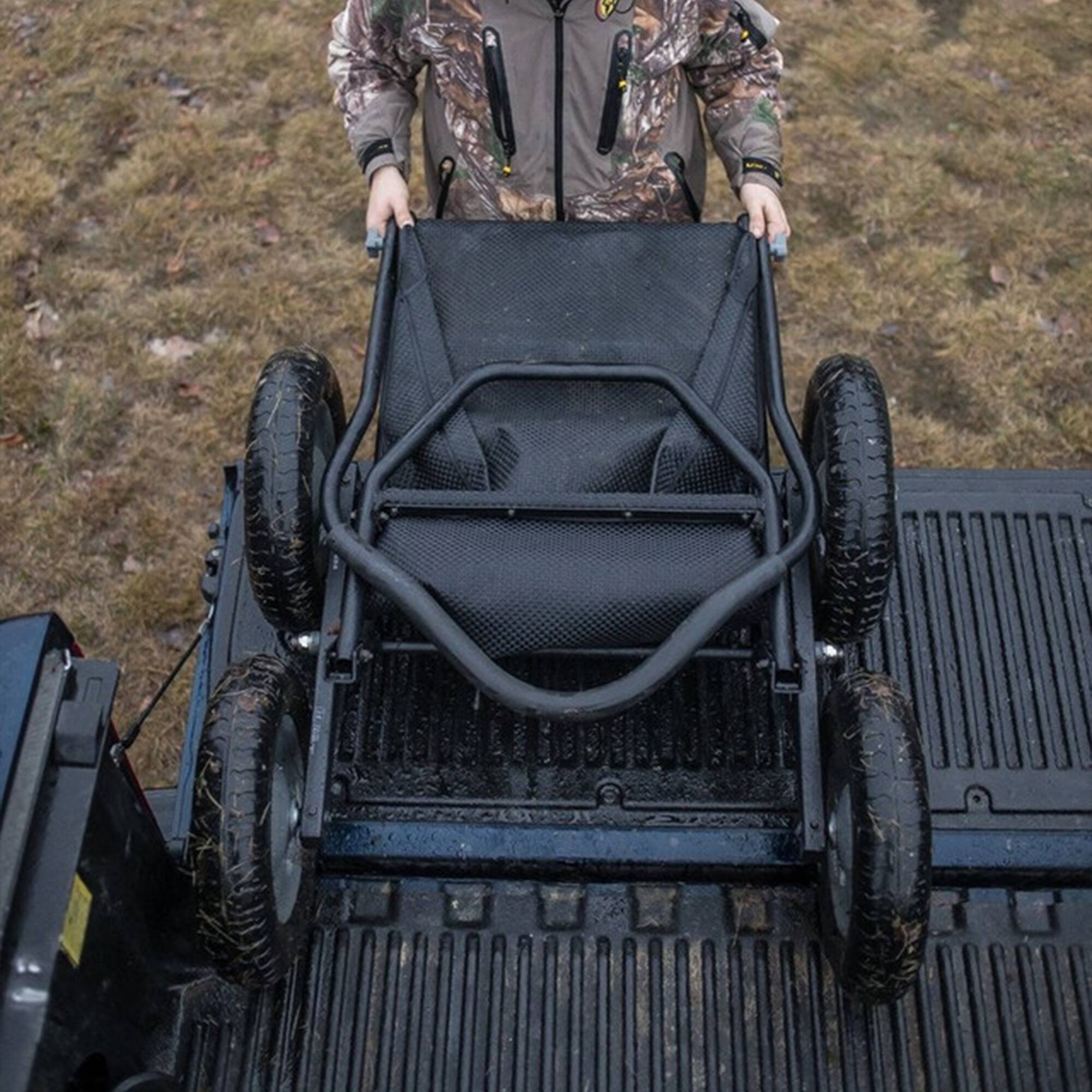 Alt View 4. Hawk - Hawk Crawler Multi-Use Folding Cart, Hunting Cart w/ 500lb Capacity, Dark Gray - Flat Earth.