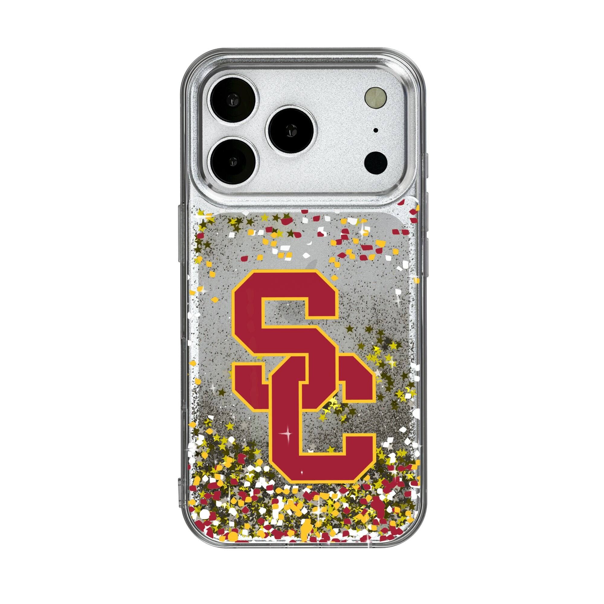 Front. Keyscaper - USC Trojans iPhone Glitter Confetti Design Case - 15 - Multicolor.