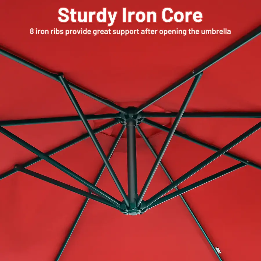 Sturdy Iron Core: 8 iron ribs provide great support after opening the umbrella.