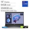 16" Display
64GB RAM
2048GB SSD
NVIDIA RTX 2000 Ada
Intel Core i9