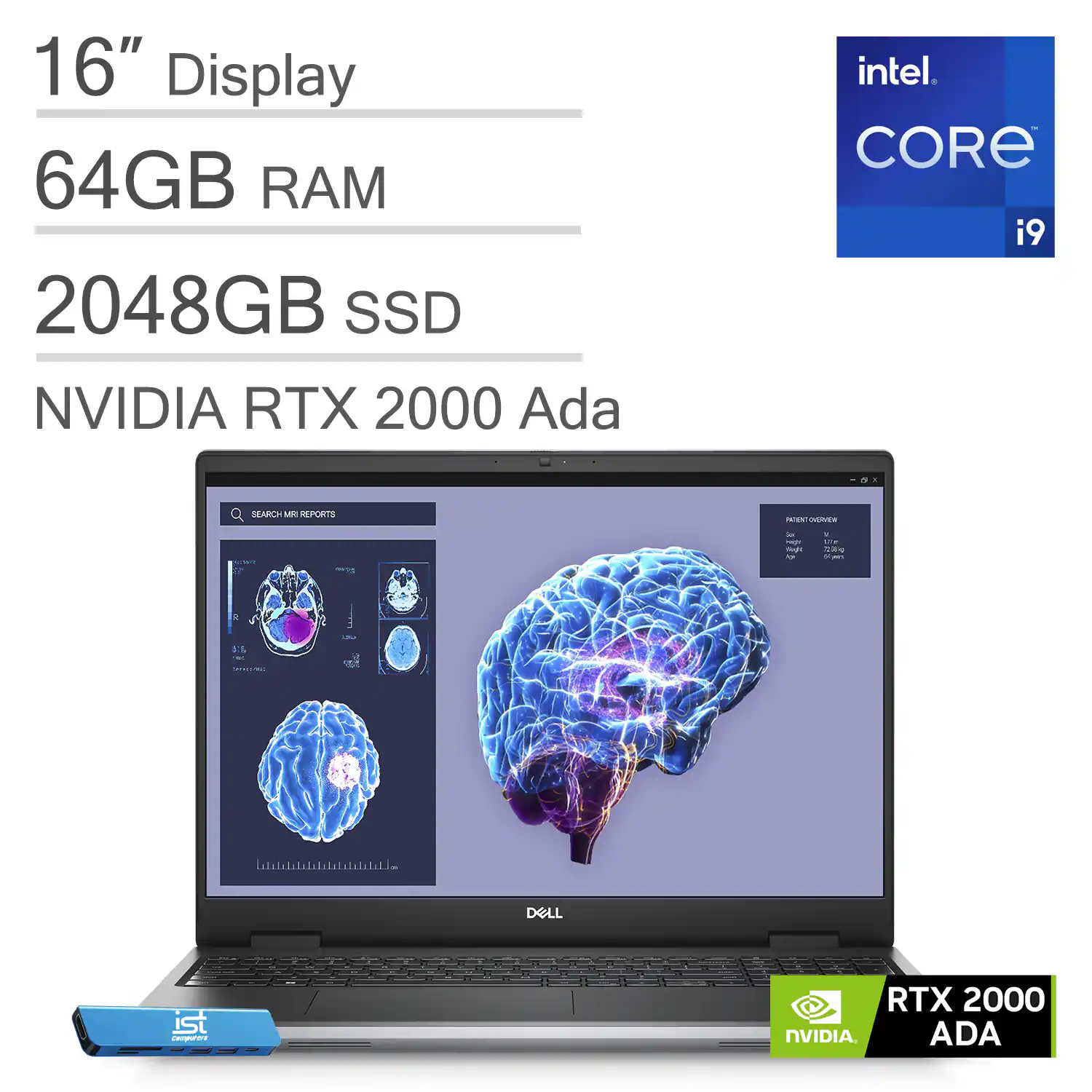 Dell - Precision 7680 16" FHD+ Workstation Laptop - Precision 7 - NVIDIA RTX 2000Ada - i9-13950HX - 64GB RAM/2TB SSD - Win11Pro - Aluminum Titan Grey