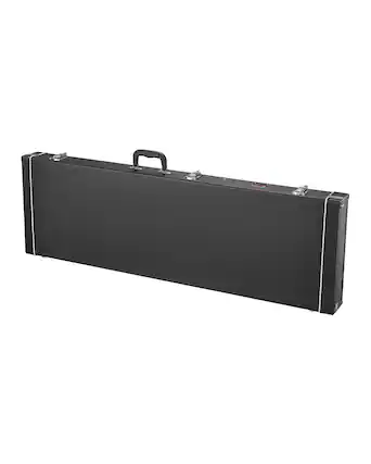 Front. VEVOR - Bass Guitar Hard Case, 48.03 in Rectangular Guitar Hard Case, With Lock Latch Keys Handle, PVC Padding Soft Lining - Black.