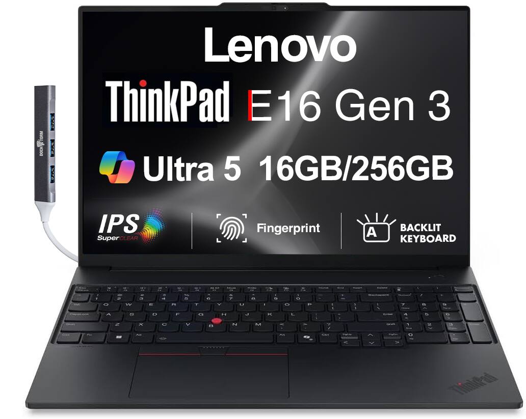 TORM TR DOCK: Lenovo ThinkPad E16 Gen 3 Ultra 5 16GB/256GB IPS SuperCLEAR Fingerprint BACKLIT KEYBOARD