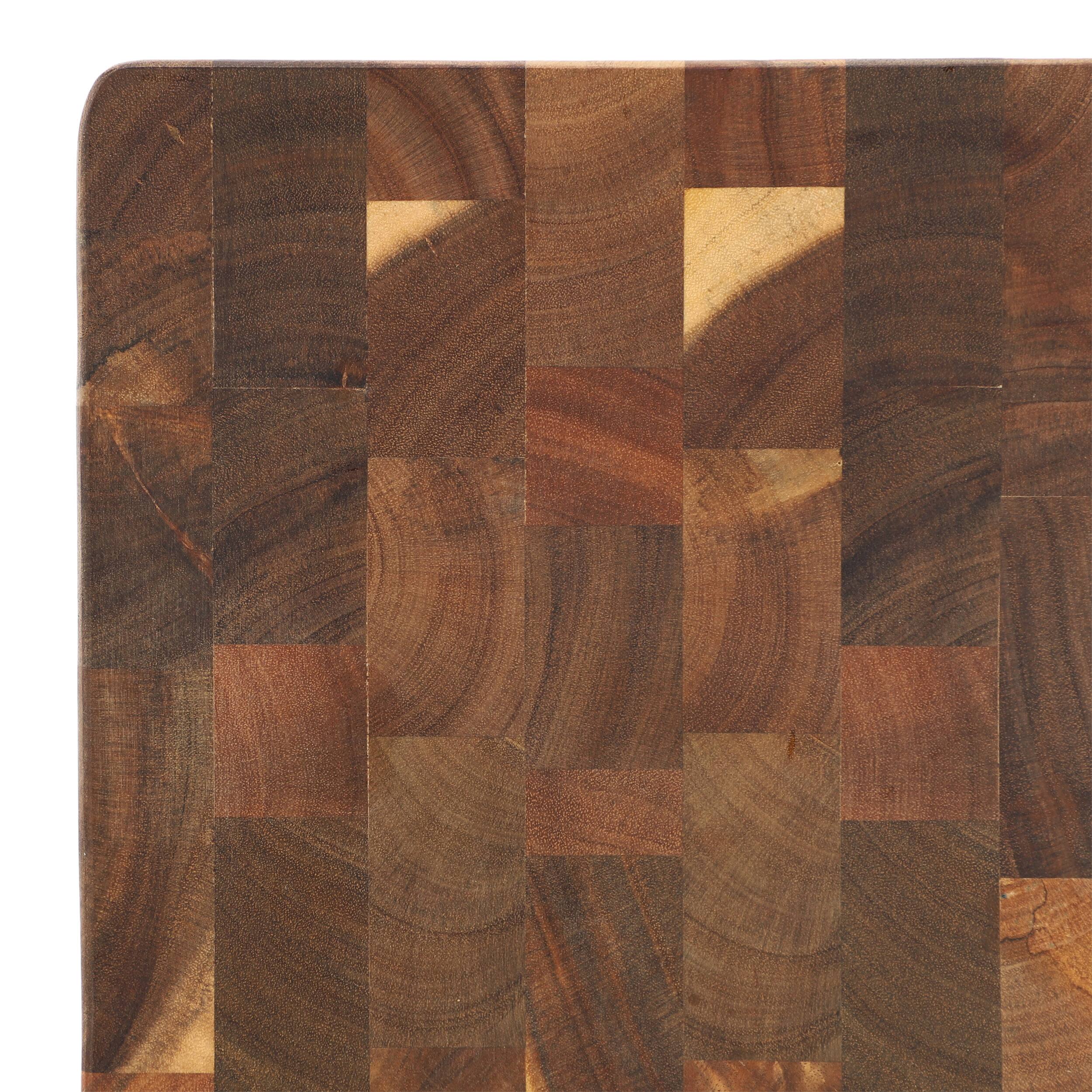 Alt View 3. MegaChef - MegaChef 13.75 Inch Square Thick Acacia Wood Serving and Cutting Butcher Board - Brown.