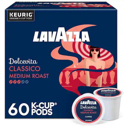 WELA .. M KEURIG GENUINE K-CUP PODS LAVAZZA Dolcevita CLASSICO MEDIUM ROAST LAVAZZA Dolcevita CLASSICO MEDIUM ROAST COFFEE KEURIG 60 PODS