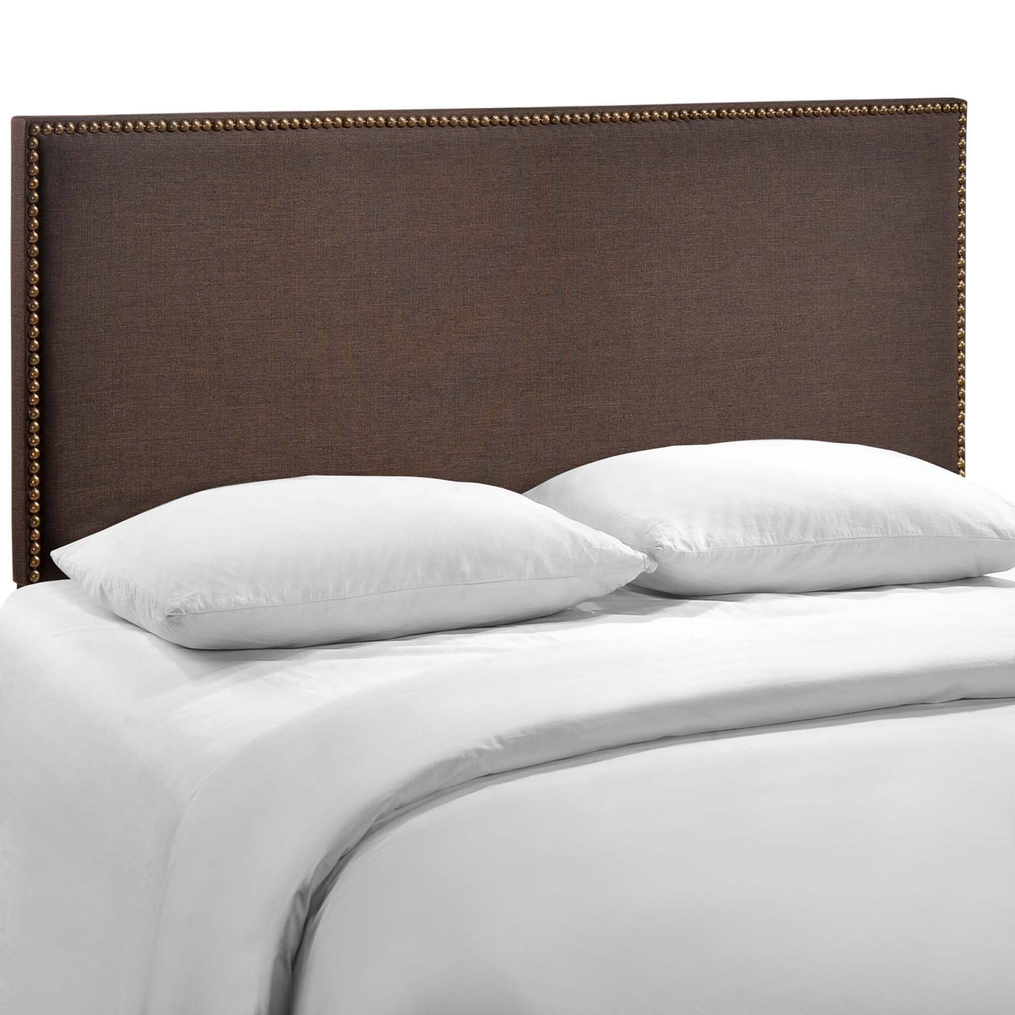 Alt View 1. Modway - Region Nailhead Upholstered Queen Headboard by Modway - Brown.