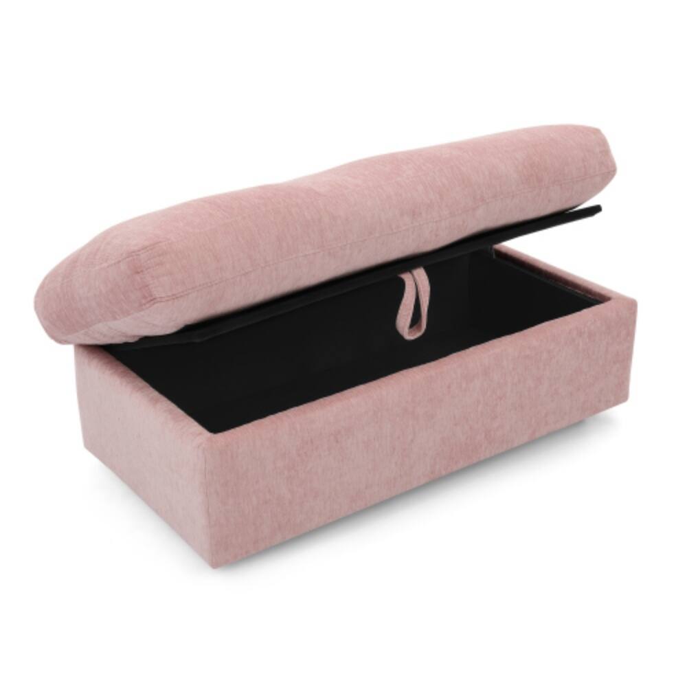 Alt View 5. LUCKY ONE - Double Sofa Recliner with Manual Adjustable Backrest,USB Port,Phone Stand and Storage Ottoman - Pink.