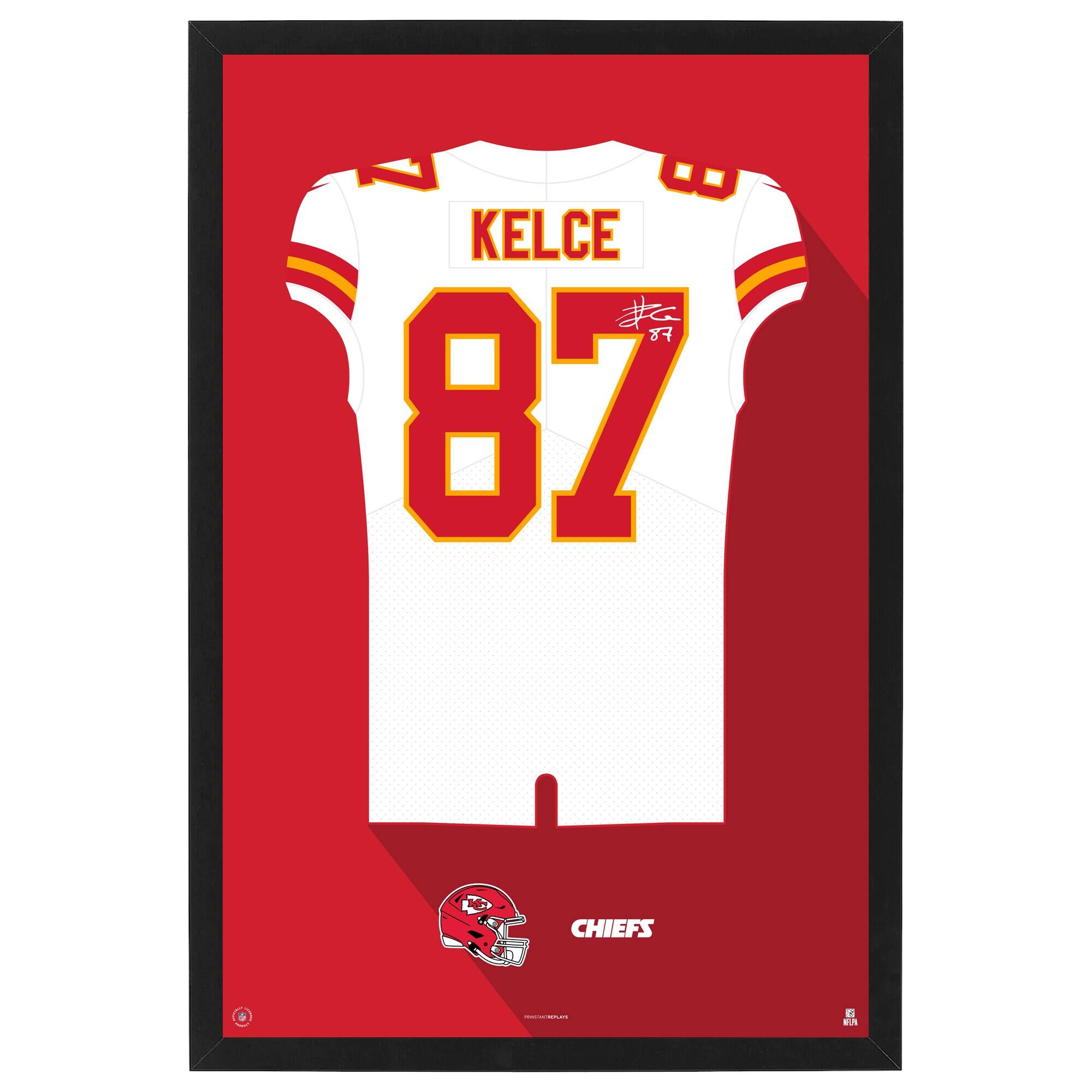 Travis Kelce Kansas City Chiefs Away Jersey Framed Art Print