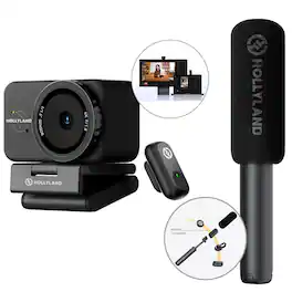 HOLLYLAND - Lyra UHD 4K Webcam Streaming Kit with LARK A1 Mic + Interview Adapter - Black