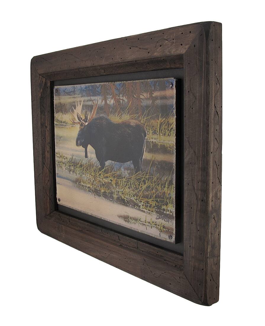 Alt View 1. Zeckos - Big Sky Carvers North American Moose Wood Frame Wall Art - Brown.