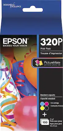 Epson - 320P Standard Capacity Ink Cartridge + Photo Paper - Multicolor