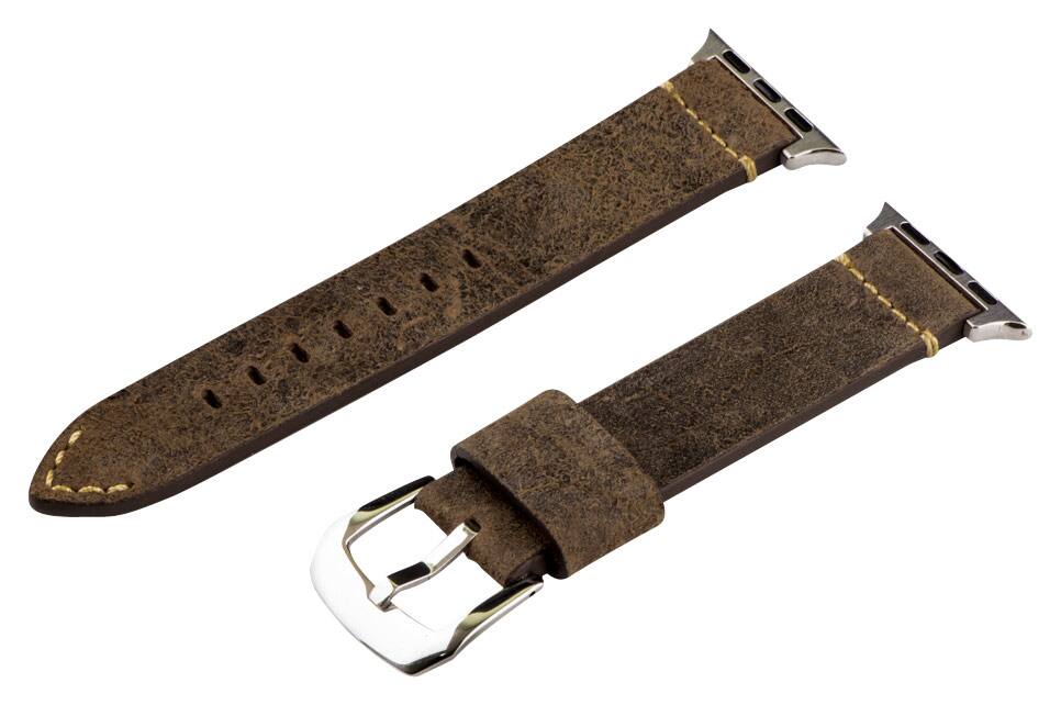 Angle. Clockwork Synergy - Replacement Band for Apple Watch™ 38mm - Autumn Brown.