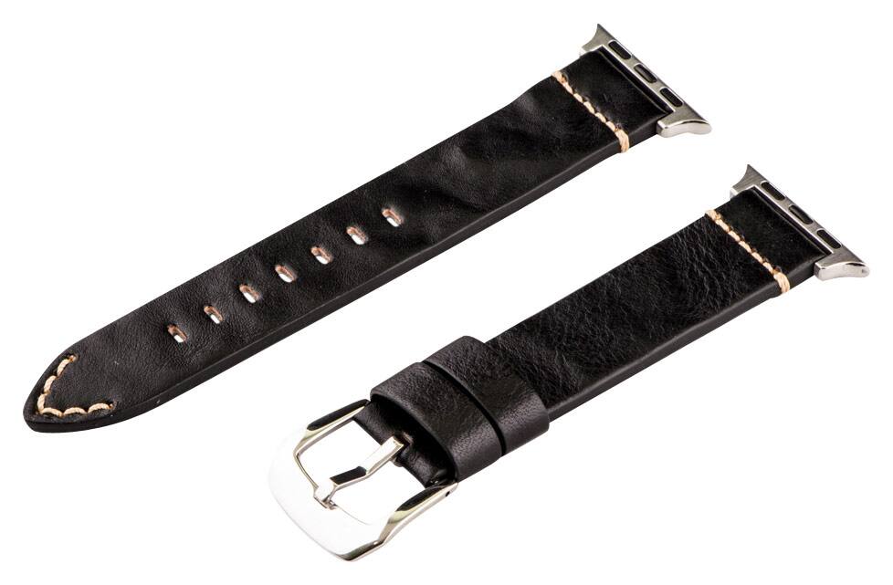 Angle. Clockwork Synergy - Replacement Band for Apple Watch™ 38mm - Vintage Black.