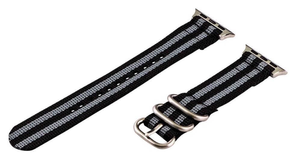 Angle. Clockwork Synergy - Replacement Band for Apple Watch™ 38mm - Black/Gray.