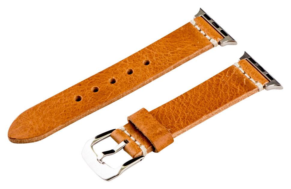 Angle. Clockwork Synergy - Replacement Band for Apple Watch™ 42mm - Worn Saddle.