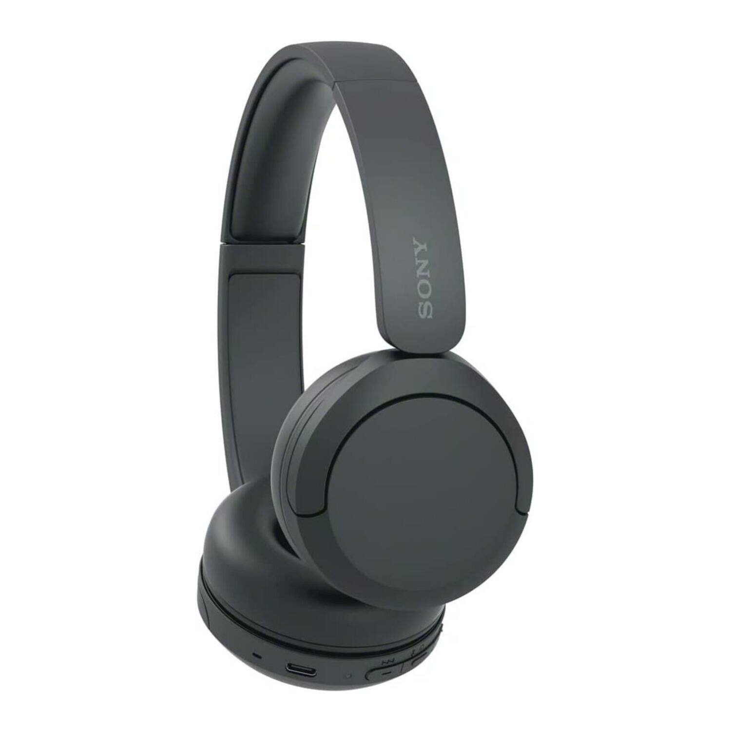 Left. Sony - Sony WH-CH520 Wireless Bluetooth On-Ear Headset (Black) with Hard Case - Black.