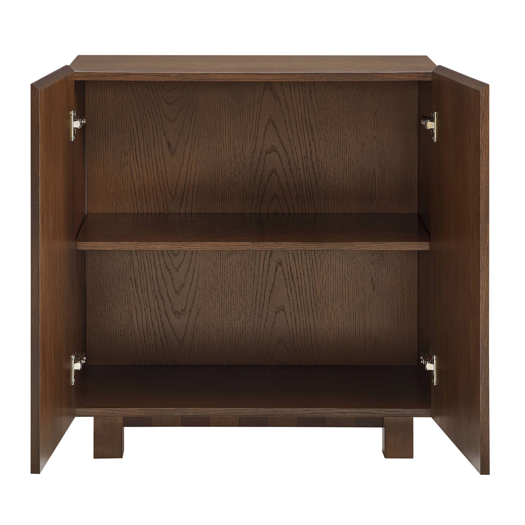 Alt View 3. Modway - Kline 2-Door Striped Accent Cabinet by Modway - Dark Walnut Stripe.