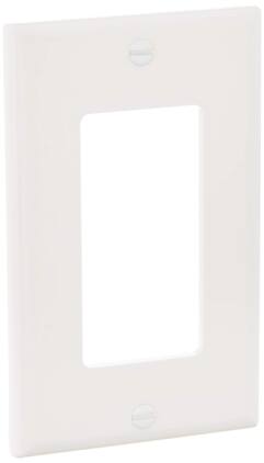 Leviton - 1-Gang Decora/GFCI Device Wallplate, Standard Size, Thermoplastic Nylon, Device Mount, 122-80401-NW - White