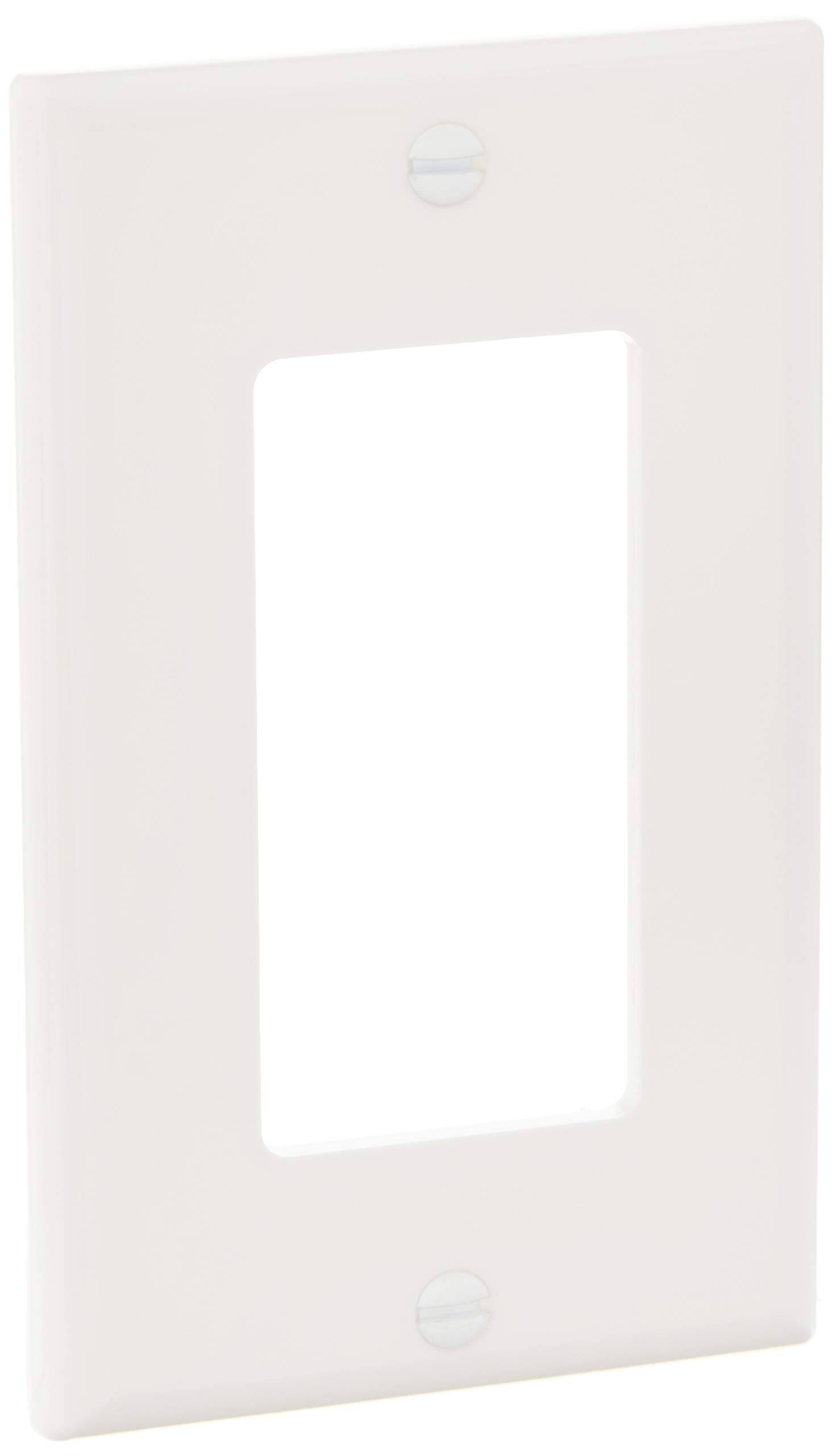 Front. Leviton - 1-Gang Decora/GFCI Device Wallplate, Standard Size, Thermoplastic Nylon, Device Mount, 122-80401-NW - White.