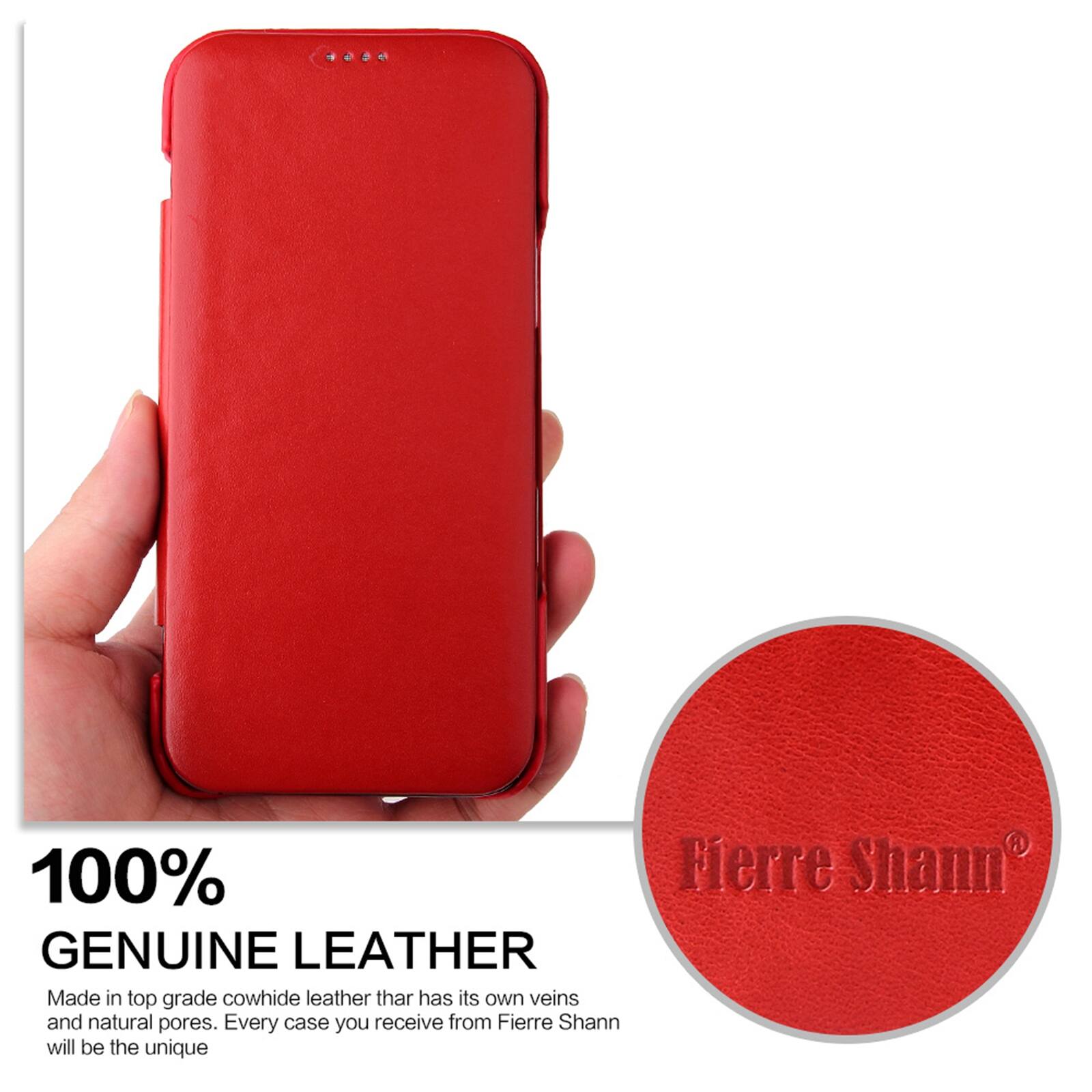 100% Fierre Shann GENUINE LEATHER Made in top grade cowhide leather that has its own veins and natural pores. Every case you receive from Fierre Shann will be the unique
