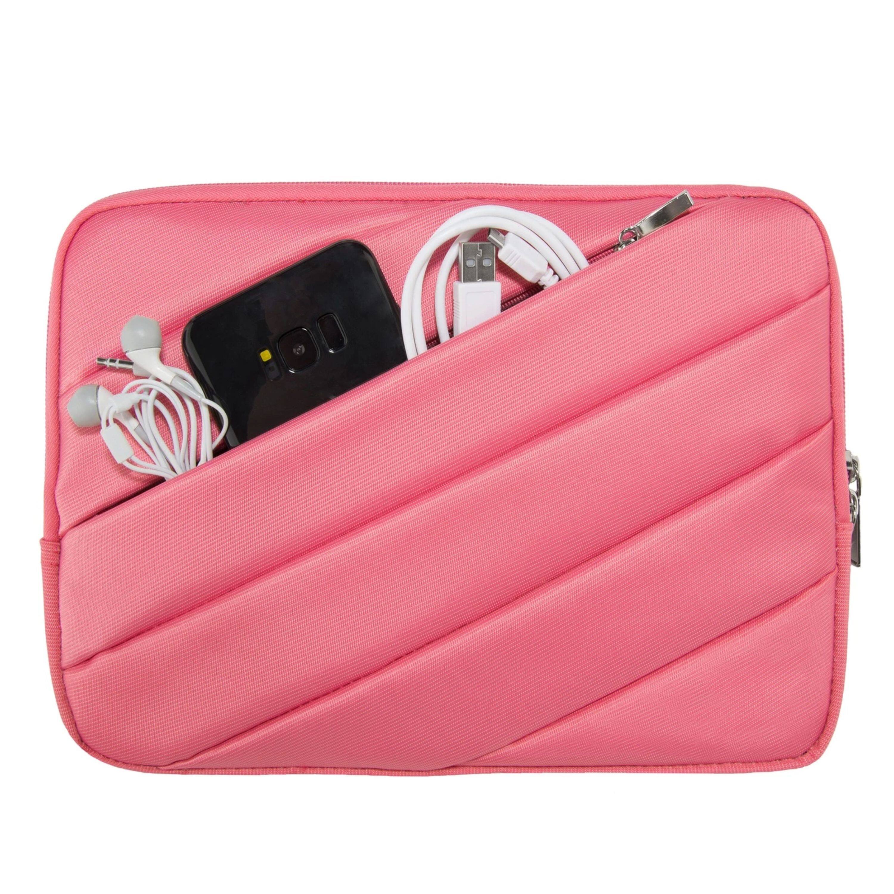 Angle. Kitcheniva - Padded Laptop Sleeve Stand Bag For 15" Laptop Pink - Pink.