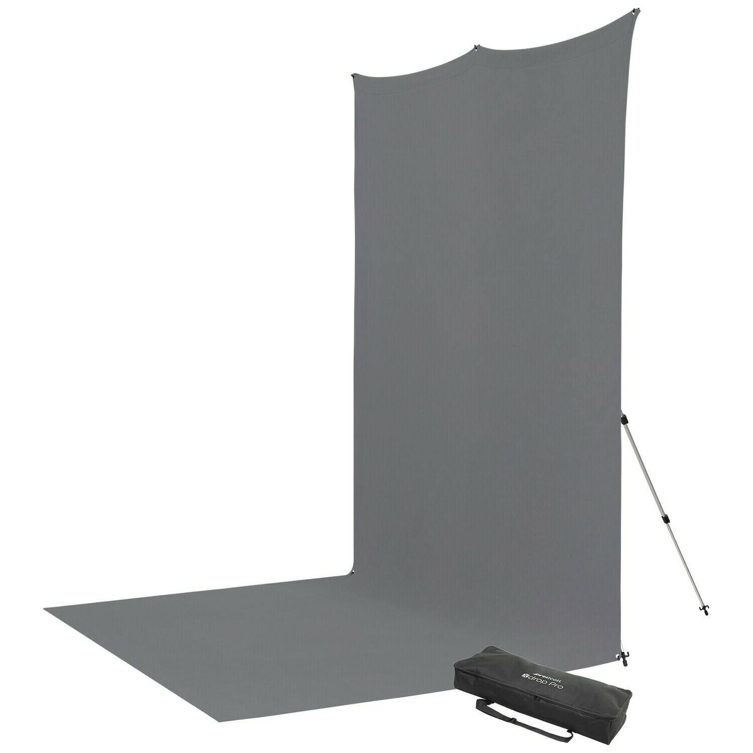 Back. Westcott - Westcott X-Drop Pro Wrinkle-Resistant 8 x 13 Feet Backdrop Kit (Neutral Gray).