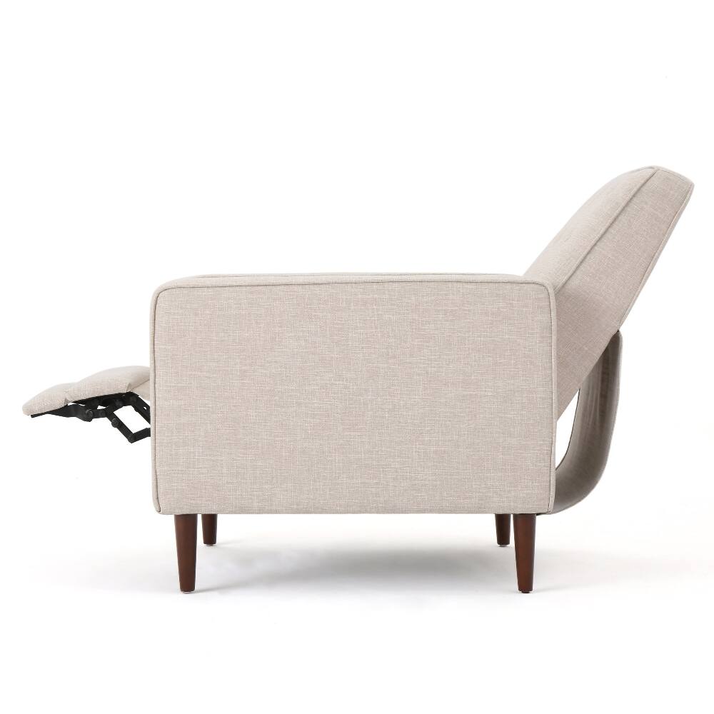 Alt View 8. Loheer - Loheer Fabric Recliner Chair, Mid-Century Pushback Tufted Sofa with Wooden Legs for Living Room - Gray.