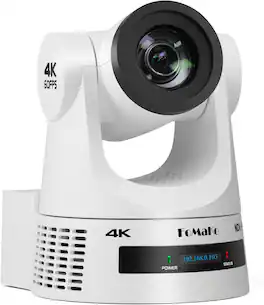FoMaKo - K600NW 4K 60fps 20X Optical Zoom NDI PTZ Camera, NDI|HX3 4K 60fps Output Gen 3 AI Auto-Tracking - White