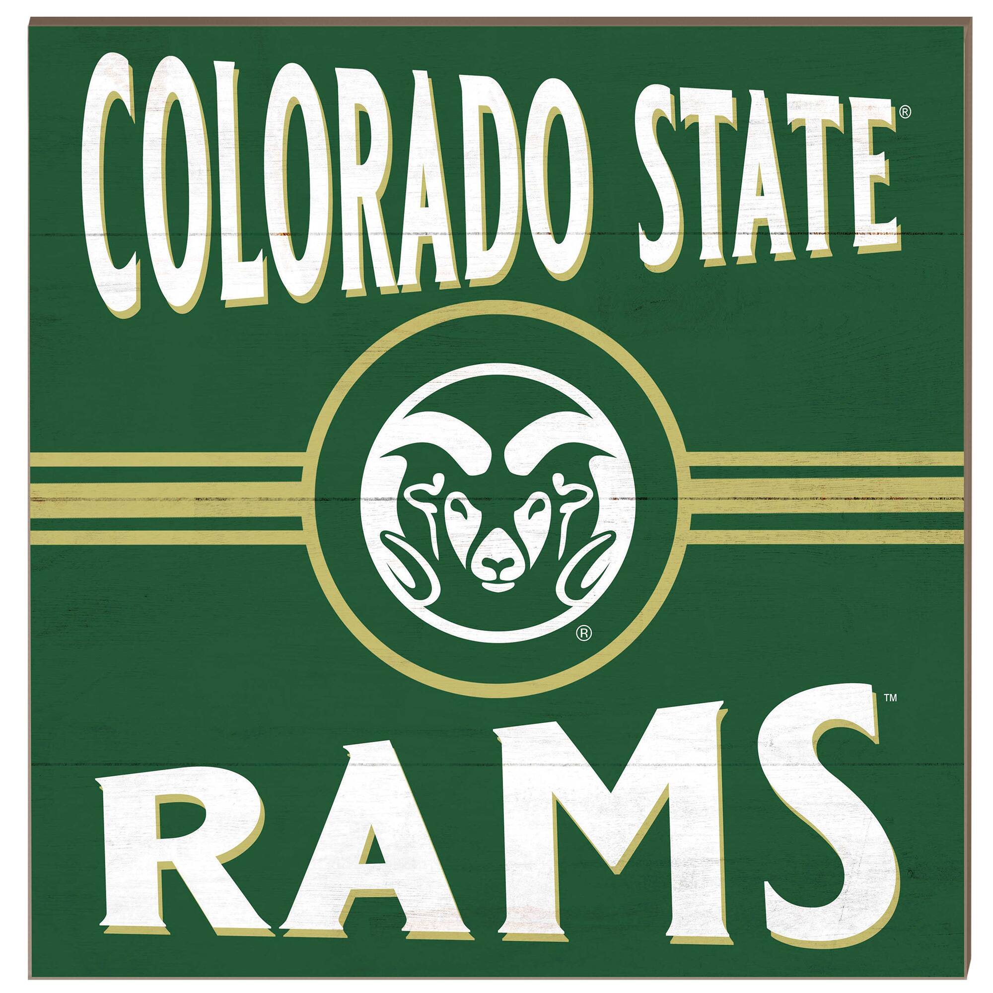 Colorado State Rams 10'' x 10'' Retro Team Sign