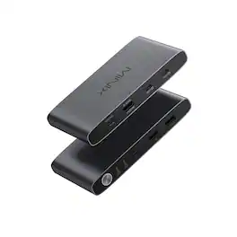 MINIX - K1 USB-C KVM Switch for 2 PCs, 4K 120Hz HDMI, 100W PD Charging, USB 3.2 Gen 2, Dual USB-C - Black