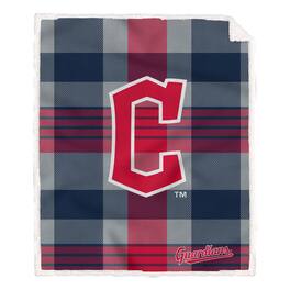 Pegasus - Cleveland Guardians 60- x 70- Plaid Steel Ultra Cozy Sherpa Blanket - Multicolor
