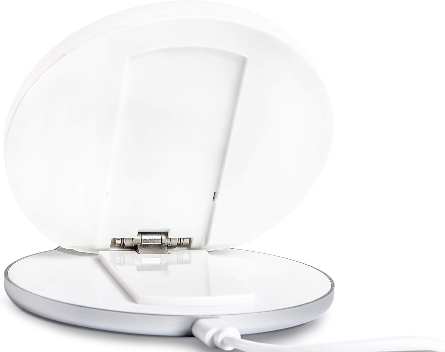 Left. TYLT - Tylt Crest Convertible Pad + Stand | Fastest Wireless Charger | Converts From Pad To Stand - Color: White - White.