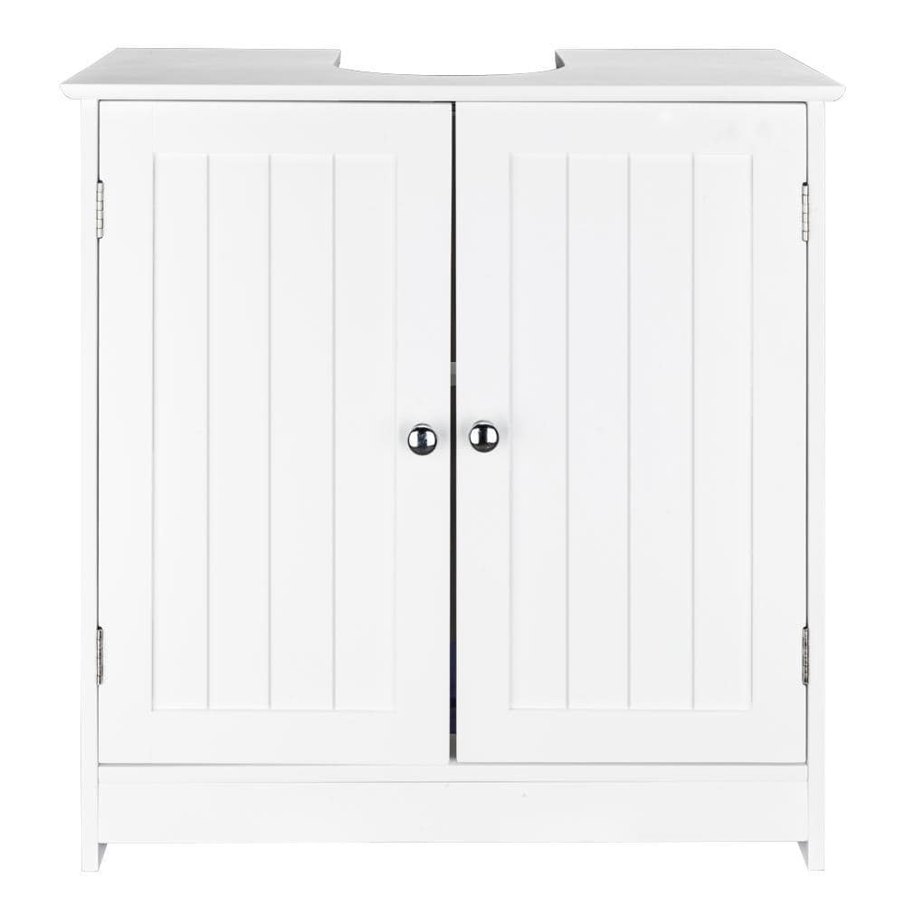 Winado - 24 inch Modern Bathroom Pedestal Under Floor Sink Storage Organizer Cabinet with 2 Doors Traditional Bathroom Cabinet - White