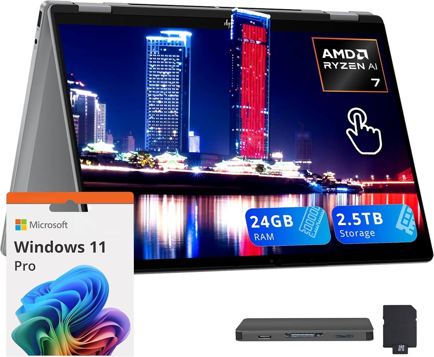 AMD Ryzen AI 7  
Microsoft Windows 11 Pro  
24GB RAM  
2.5TB Storage