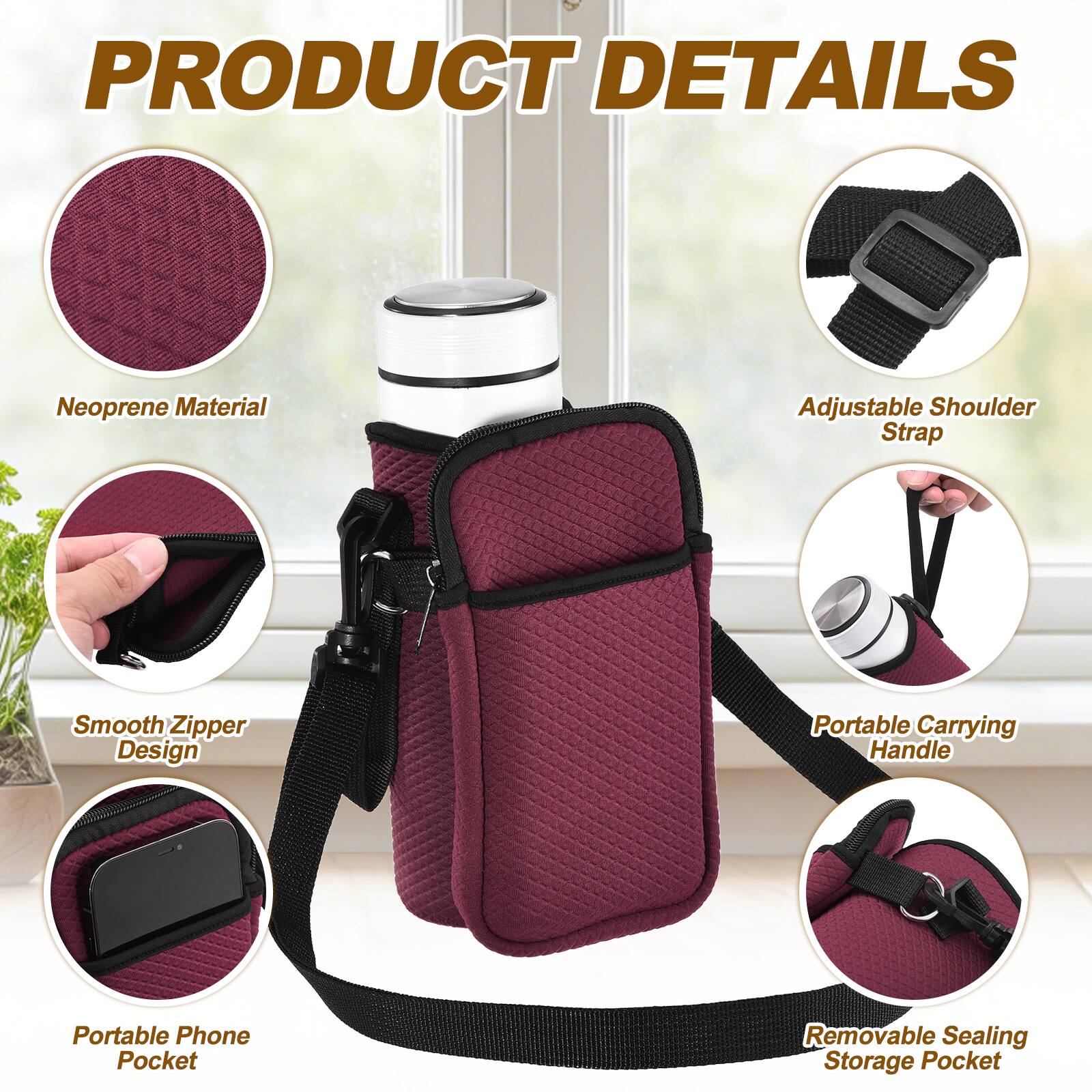 PRODUCT DETAILS

- Neoprene Material
- Adjustable Shoulder Strap
- Smooth Zipper Design
- Portable Carrying Handle
- Portable Phone Pocket
- Removable Sealing Storage Pocket